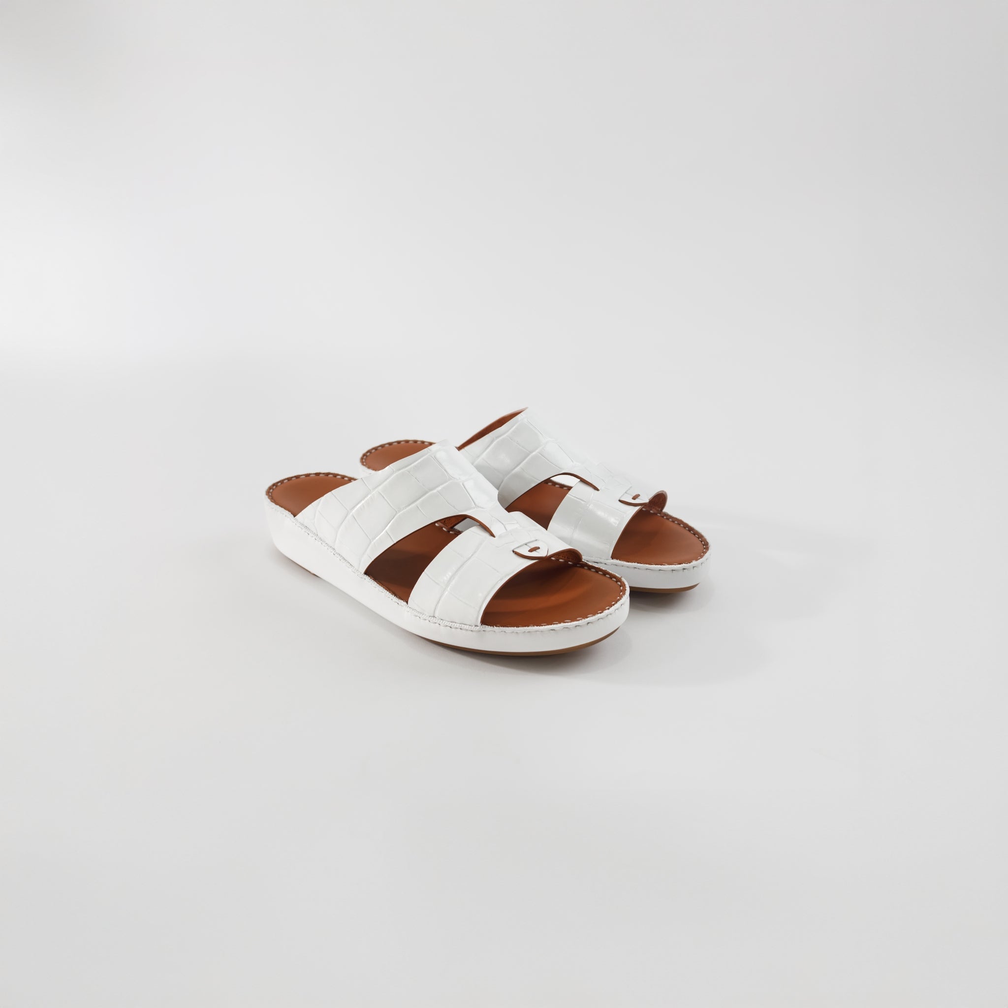 Embossed Croc-Effect Sandal with Envelope Type Buckle