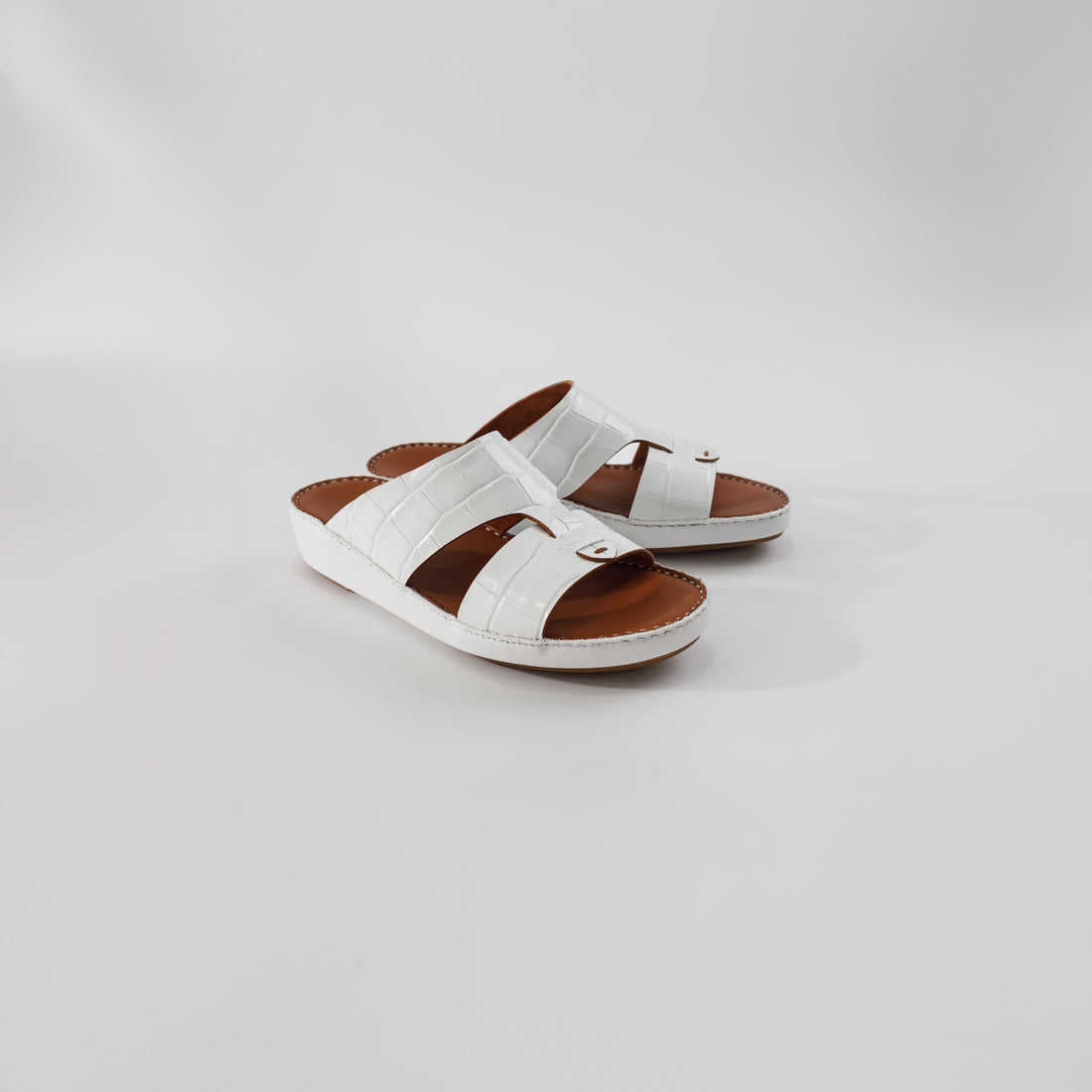 Embossed Croc-Effect Sandal with Envelope Type Buckle