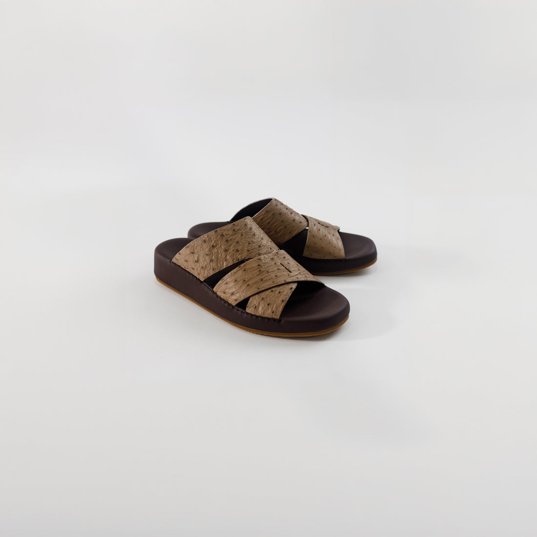 Stylish Ostrich Leather Sandal by Piel