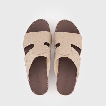 Ostrich Crown Sandal Beige