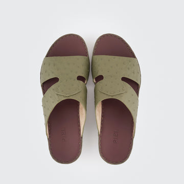 Ostrich Crown Sandal Olive
