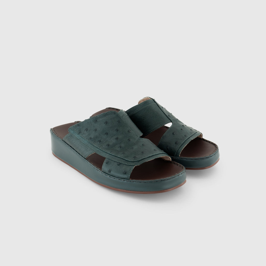 Piel Ostrich Aperto Dark Green
