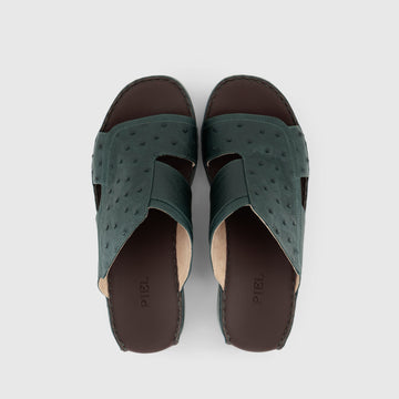 Piel Ostrich Aperto Dark Green