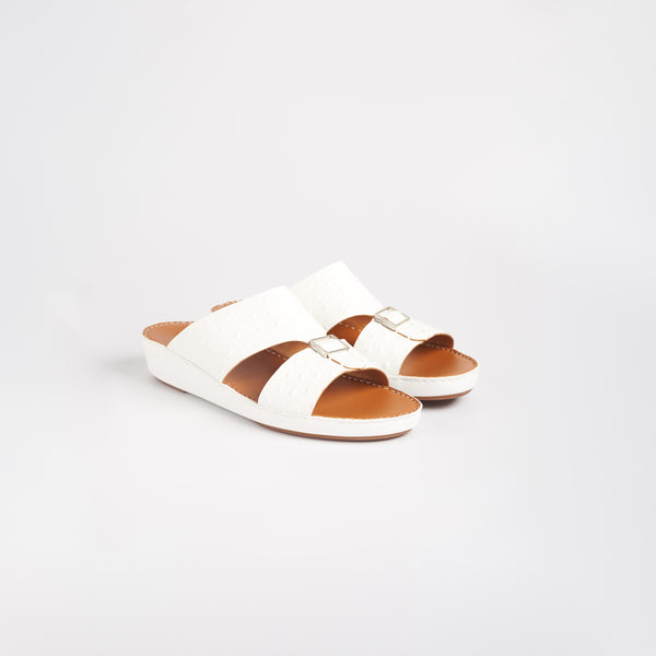 Elegant charm: Men's Arabic Sandals crafted from Ostrich-inspired Calfskin