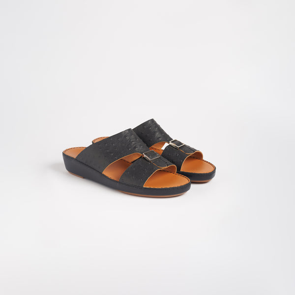 Elegant charm: Men's Arabic Sandals crafted from Ostrich-inspired Calfskin