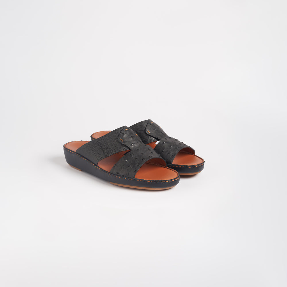 Experience luxury: Ostrich Men's Arabic Sandal, crown style