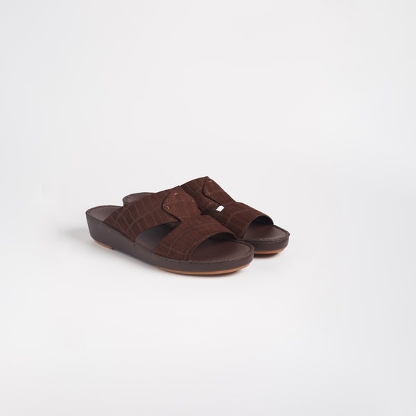 Croco-effect Nubuk Base Men’s Arabic Sandals