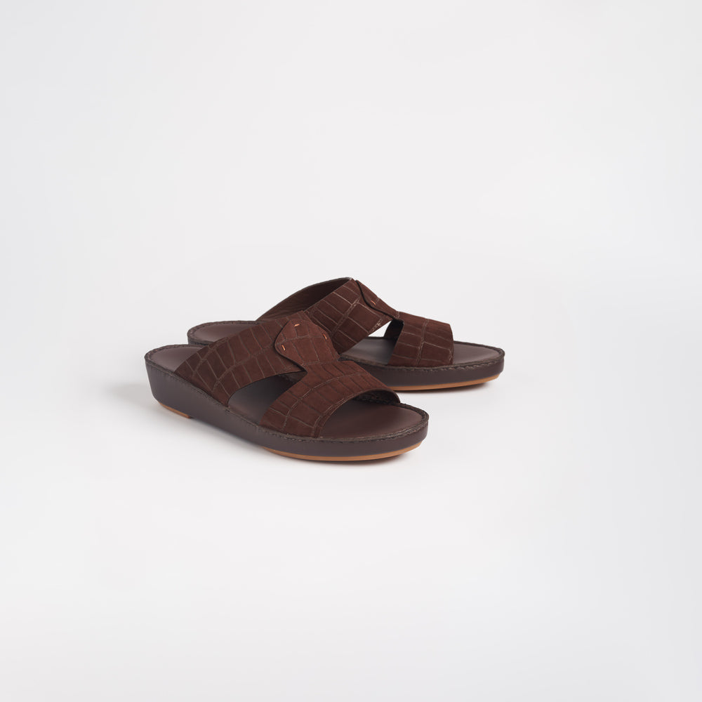 Croco-effect Nubuk Base Men’s Arabic Sandals