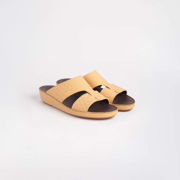 Stitched Rubber Effect Leather Arabic Sandals