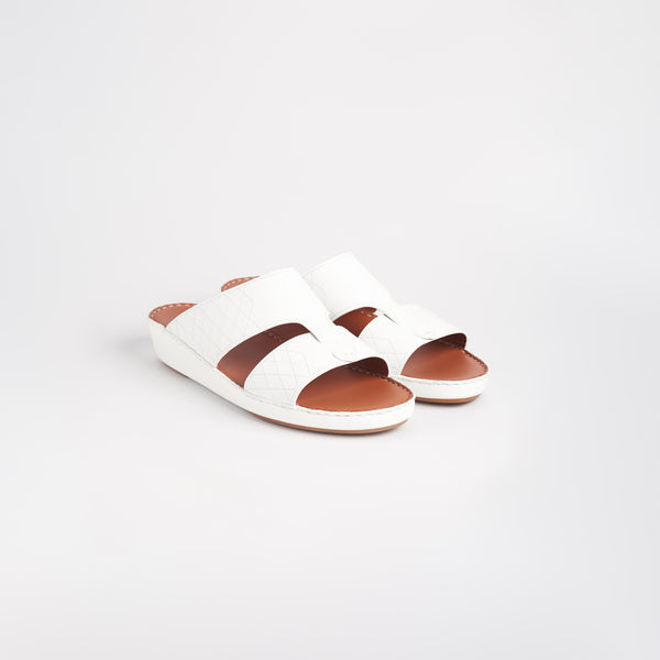 Stitched Rubber Effect Leather Arabic Sandals